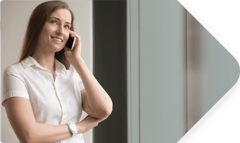 Happy Woman Using Cell Phone